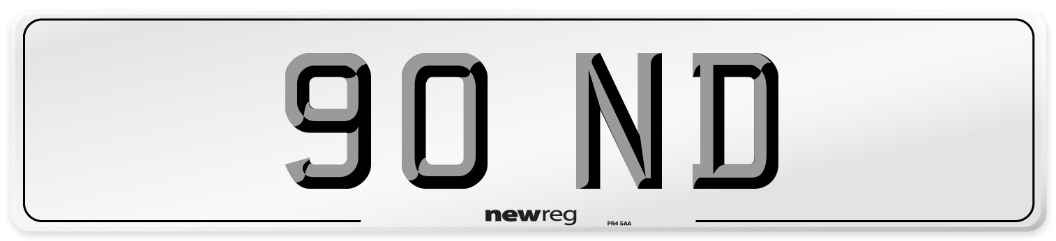 90 ND Number Plate from New Reg